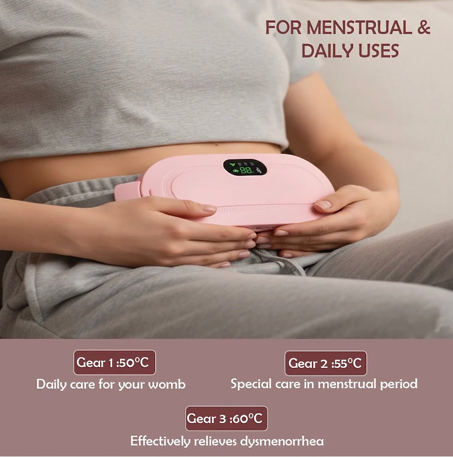 Menstrual Heating Device, Rechargeable Period Pain Relief Machine